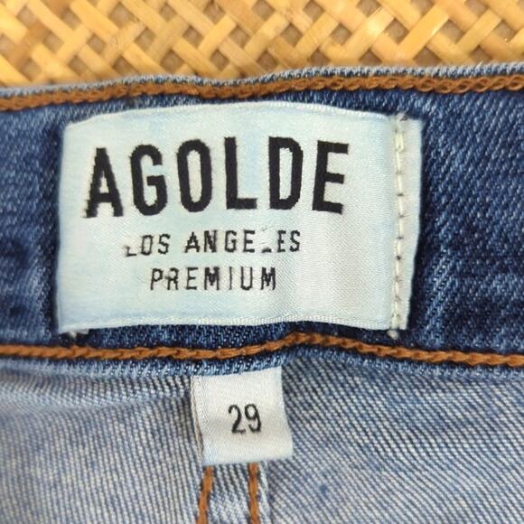 AGOLDE Sophie High Rise Skinny Crop in "Spite" Distressed Denim Women's Size 29 - Picture 3 of 8